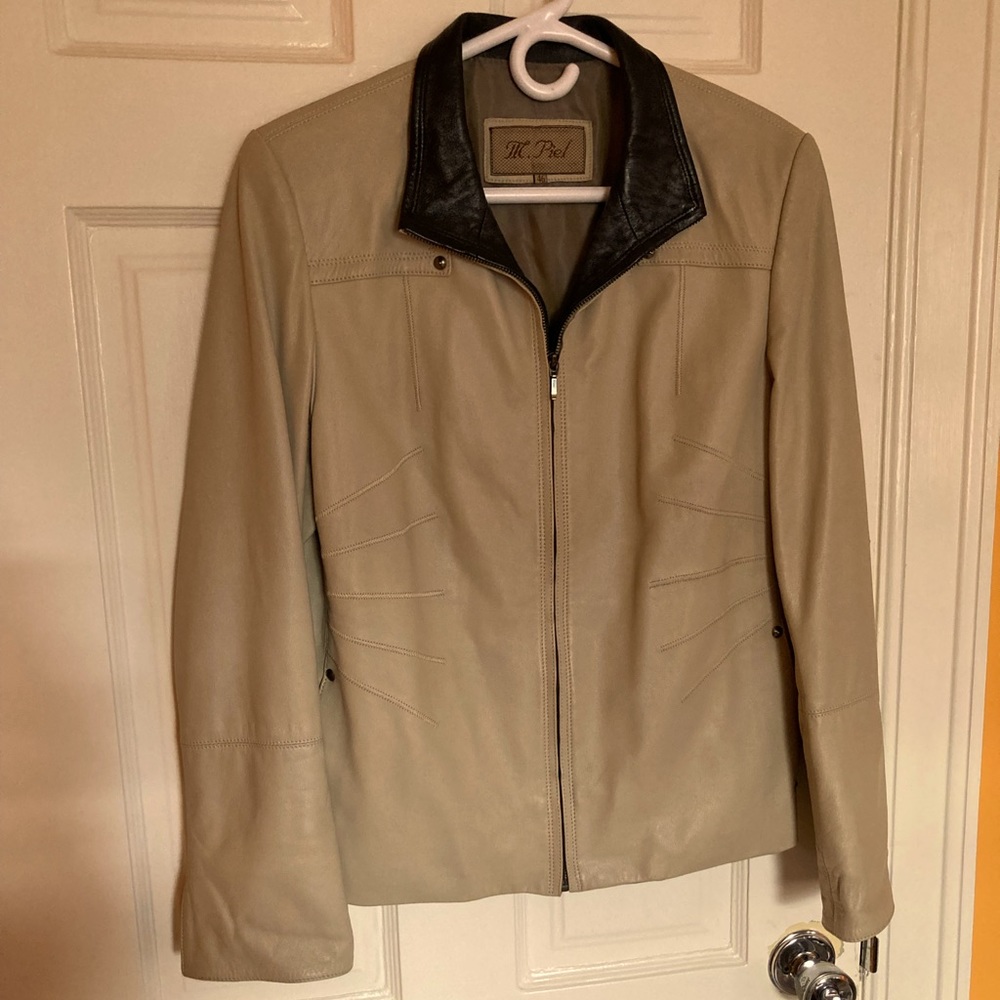 Vintage M Piel two tone soft leather jacket